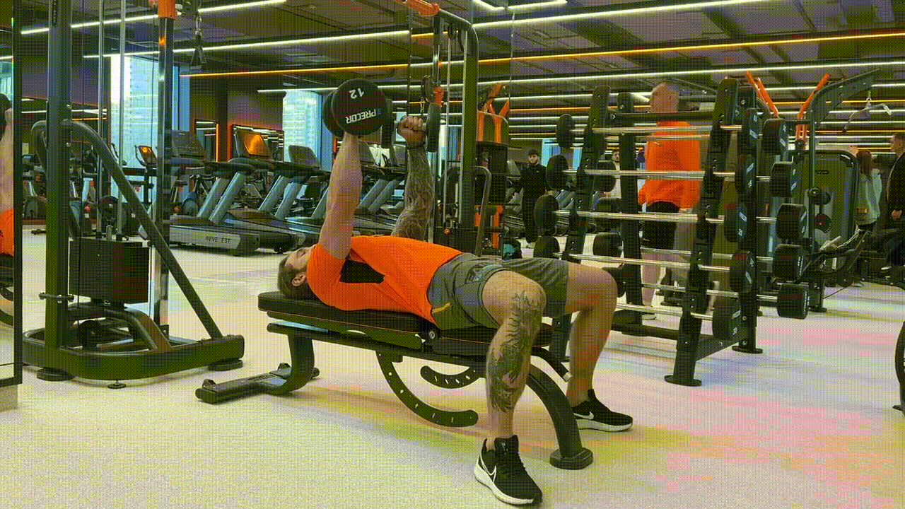 Жим гантелей лёжа на горизонтальной скамье: правильная техника и ошибки – 2